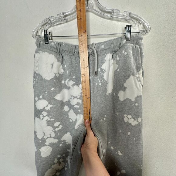Frame Easy Tie Dye Bleach Splatter Heather Gray White Crop Jogger Sweatpants M - Picture 8 of 15